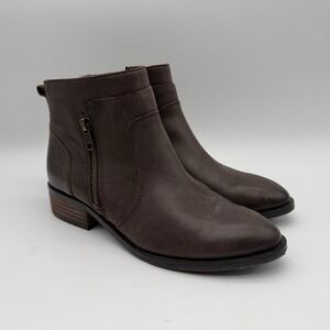 Crown Vintage Cathy Ankle Boots, Women's Size 7.5 Brown Leather